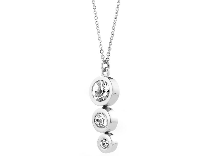 Stainless steel necklace with crystals