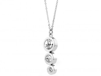 Stainless steel necklace with crystals