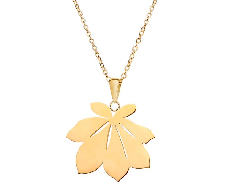 Stainless steel necklace - leaf